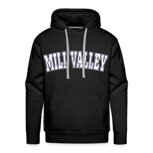 Mill Valley Hoodie White distressed Jaguard sleeve - black