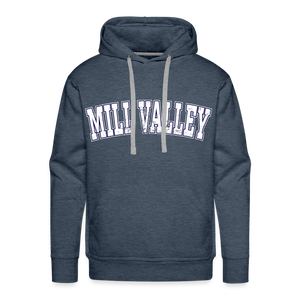 Mill Valley Hoodie White distressed Jaguard sleeve - heather denim