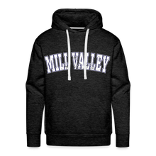 Load image into Gallery viewer, Mill Valley Hoodie White distressed Jaguard sleeve - charcoal grey
