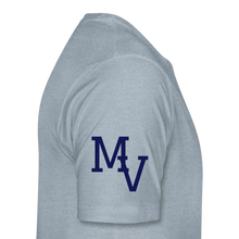 Load image into Gallery viewer, Mill Valley Silver Stars White SS w/ MV on R/S - heather ice blue
