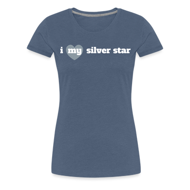 I heart my silver star (women's cut) - heather blue
