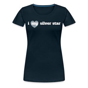 I heart my silver star (women's cut) - deep navy