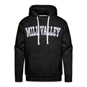 Mill Valley Hoodie, Distressed lettering - charcoal grey
