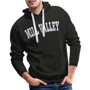 Mill Valley Hoodie, Distressed lettering - charcoal grey