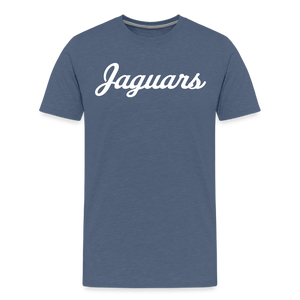MV Jaguars simple front with MV on back - heather blue