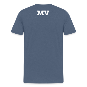 MV Jaguars simple front with MV on back - heather blue