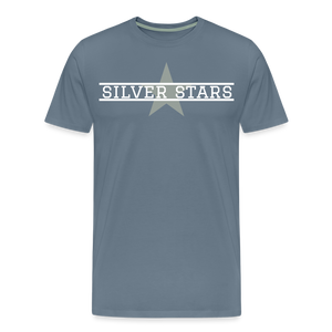 Men's Silver Stars with Star and MV on back - steel blue