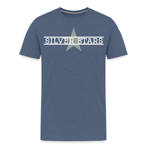 Men's Silver Stars with Star and MV on back - heather blue