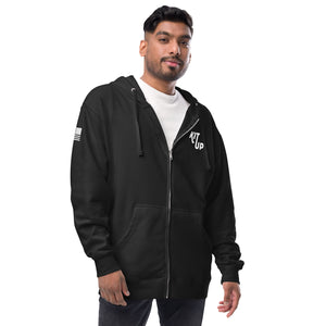 Unisex fleece zip up hoodie