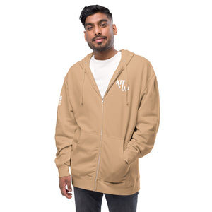 Unisex fleece zip up hoodie